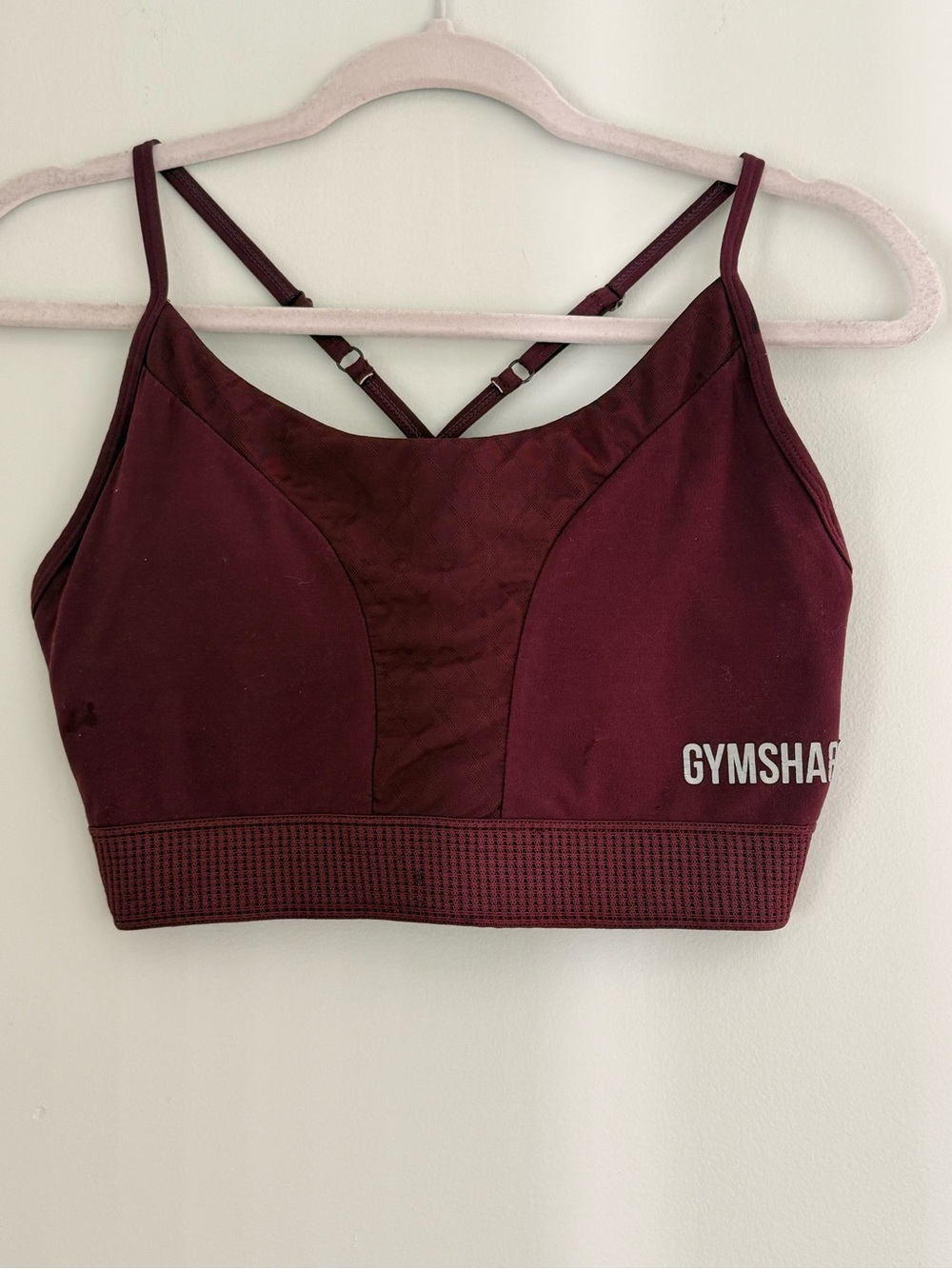 Gymshark Maroon Strappy Sports Bra M Size